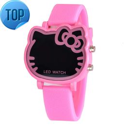 Factory Price Cute Kitty Kids LED Digital Watches Silica Gel Strap Sports Smart Watch For Girls Birthday Gift Relogio