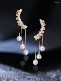 Hoop Earrings Romantic Pearl Tassel For Women Clip-on Fashion Jewellery Trend Party Gifts Goods Wholesale