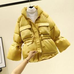 Women's Trench Coats Women Winter Jackets Parkas Nice Fashion Thick Warm Overcoat Lantern Sleeve Female Cotton Padded Parka Outwear P1029