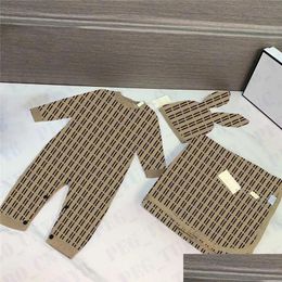 Rompers 2023 Born Baby Hats Blankets Designer Letter Girls Boys Jumpsuits Onesies Kids Clothing Birthday Gifts Drop Delivery Maternit Dhqfy