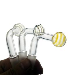 ACOOK 14mm Male Joint Glass Oil Burner Smoking Pipe - COLOR Head Bowl