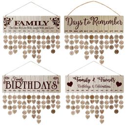 Christmas Decorations Wooden DIY Calendar Ornaments Special Days Christmas Friend Family Birthday Dates Reminder Sign Home Party Wall Hanging Decor 231113