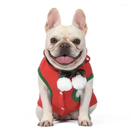 Dog Apparel Christmas Clothes Winter Warm Puppy Pompom Coat Party For Cat Chihuahua Yorkshire Fleece Pet Vest Jacket