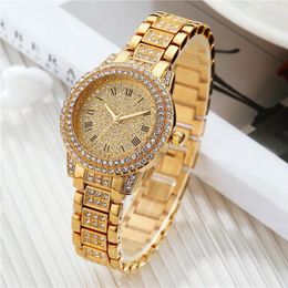 Wristwatches Watch For Women Body Rhinestone Luxury Wristwatch Sky Star Steel Chain Fashion Temperament Small Dial
