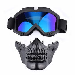 Cycling Caps Masks Balaclava Motorcycle Biker Skull Mask Cosplay Breathable Face Shield Military Tactics Mask Riding Motocross Helmet Face Mask Ski 231108