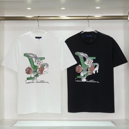 2023L letter New Year of the Rabbit limited Bugs Bunny printed T-shirt fashion luxury short sleeve men's and women's models S-XXXL