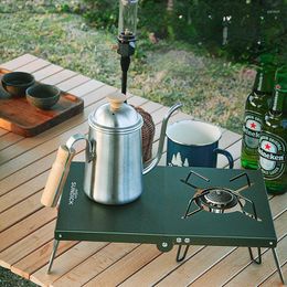 Camp Furniture Ultralight Camping Table Foldable Rack Heat Insulation Picnic Folding DesktopMini Gas Stove Stand For BBQ