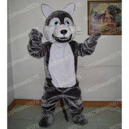 Performance grey wolf Mascot Costumes high quality Cartoon Character Outfit Suit Carnival Adults Size Halloween Christmas Party Carnival Dress suits