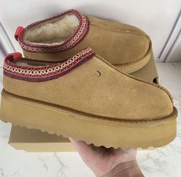 Tasman Tazz Fur Australia Suede Seed Ultra Mini Platform Chesut Boot Slippers Women Slides Winter Slip-on Shoes Upper Wool Lie Mustard UGGsityvv