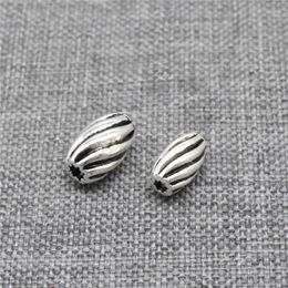 Loose Gemstones 15pcs Of 925 Sterling Silver Oxidised Oval Olive Twist Beads For Bracelet Necklace