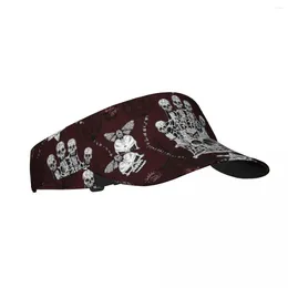 Berets Summer Sun Hat Men Women Adjustable Visor Top Empty Evil Skull And Mystic Pentagram Sports Tennis Golf Running Sunscreen Cap