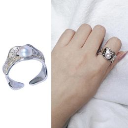 Cluster Rings Gorgeous Real Freshwater Pearl Ring Adjustable Finger Free Size Jewellery Nice Party Gift 10pcs/lot