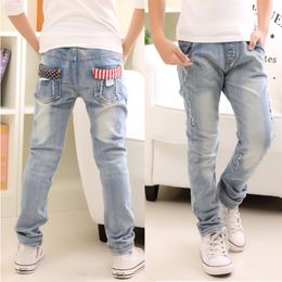 Jeans Autumn Spring Baby Boys Jeans Pants Kids Clothes Cotton Casual Children Trousers Teenager Denim Boys Clothes 4-14Year 230413
