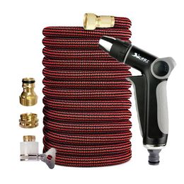 Watering Equipments Expandable Flexible Garden Water Hose Gun High Pressure Car Wash Sprayer Magic 150ft For Plants Home