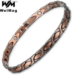 Anklets Welmag 99.99% Pure Copper Anklets for Women/Men Magnetic Germanium Bio Energy Anklets for Arthritis Women Jewellery Dropshipping Q231113