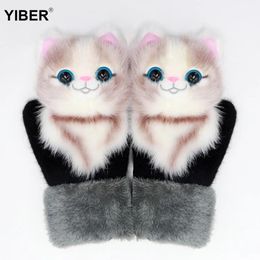 Children's Finger Gloves Winter Gloves Girls Christmas Gifts Kids Adults Gloves 5-15 Years Winter Warm Children's Plus Velvet Thickened Cartoon Outfit 231110