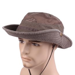 Wide Brim Hats Bucket Hats Breathable Mesh Bucket Hat Outdoor Summer Cap Hiking Sun Hat Unisex Boonie Cap Wide Brim Cotton Fishing Hats 230413