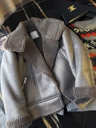 Women's Leather Autumn Winter Women Loose Thick Warm Faux Suede Fur Jacket Streetwear Female Vintage Spliced Coat Chic Outwear