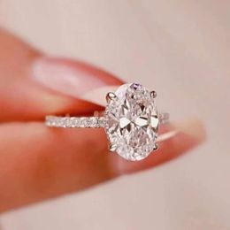 Designer Ring Yuying Custom 18K White Gold D Oval Cut Moissanite Women's Jewelry Wedding Ring Engagement Ring 4938