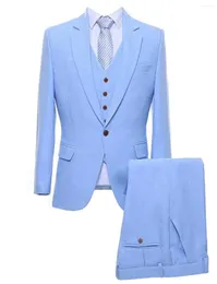 Men's Suits 3 Piece Suit One Button Notch Lapel Smart Tuxedo Jacket Waistcoat Trousers