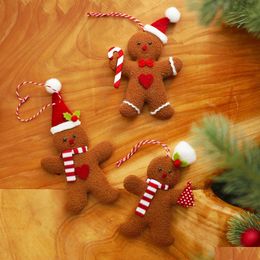 Interior Decorations Christmas Decoration Gingerbread Figure Small Hanging Piece Tree Accessories Pendant Drop Delivery Automobiles Mo Dhp9F