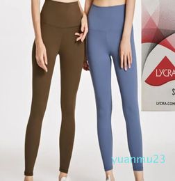 Lycra Fabric Comprehensive Training Yoga Pants High Waist Sports Gym Wear Leggings Elastic Fitness Lady Outdoor Trousers