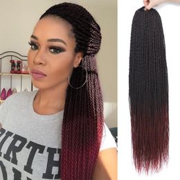 Senegalese Twist Crochet Hair Pre Looped Micro Senegalese Twist Braiding Hair Ombre Crochet Braids for Black Women