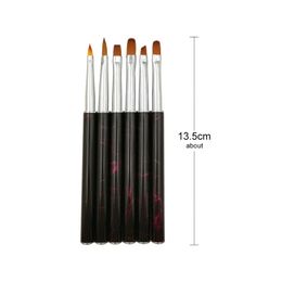 Nail Art Kits 6 Type Metal Bar Brush Acrylic UV Gel Gradient Drawing Pen Bgirl Manicure Tool Quality B037