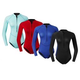 Wetsuits Drysuits 2mm Neoprene Wetsuit Women Long Sleeve Scuba Diving Wet Suit Swimsuit Rash Guard 230412