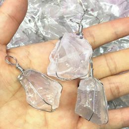 Pendant Necklaces High Quality 5 Style Natural Stone Lemon White Crystal Chalcedony Charms Irregular Accessories Diy Jewellery Making B2889