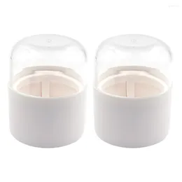 Makeup Sponges 2 Pcs Clear Container Beauty Sponge Shelves Powder Puff Case Cotton Pads Holder Support Blender Egg