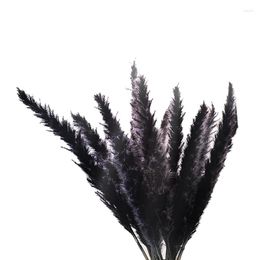 Decorative Flowers 30Pcs Black Pampas Grass 17 Inch Natural Dried Fluffy Small Stems For Home Wedding Decor Flower Arrangements Promotion