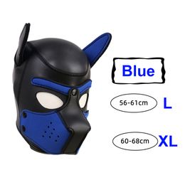 Adult Toys XL Size Party Masks Pup Puppy Play Dog Hood Mask Padded Latex Role Play Cosplay Full Head Ears Halloween Mask Sex Toy For Women 230413