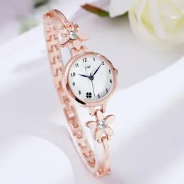 Wristwatches Women's Wristwatch Watch For Women Student Temperament With Diamonds Fine Steel Band Cute Electronic Quartz