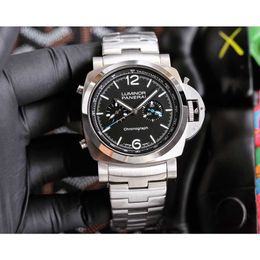 Paneraii 기계식 고급 Panerai 디자이너 Paneria Watch Automatic Mens 디자이너 시계 Sapphire Mirror Movement Size 47mm 고무 스트랩 스포츠 손목 시계 KVRQ