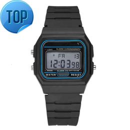 Top brand digital watch Metal silicone band LCD watch