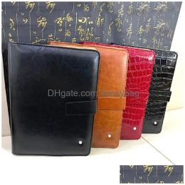 wholesale Notepads Classic Black /Brown Leather Er Agenda Handmade Note Book Luxurs Periodical Diary Business Notebook A5 Drop Delivery Office Dhwm7