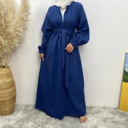 Ethnic Clothing Muslim Open Abaya For Women Dubai Thick Kimono Cardigan Coat Long Sleeve Islam Turkey Modest Outwear Winter Arab Dress