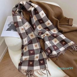 Luxury Scarf Cashmere Thick Shawl Women Long Winter Wram Pashmina Wraps Hijab with Tassel love size 200x70cm