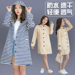 Raincoats Single Raincoat Women's Cute Waterproof Clothing Long Preppy Style Coat Lightweight Outdoor Girls' Poncho Student Fashion