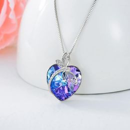 Chains Dragonfly Necklaces Blue Crystal Urn Pendant Ashes Cremation Memory Jewellery Family Pets Necklace Silver Colour Decoration