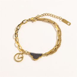 Designer bracelet for women mens plated gold bracelet letter small pendant simple vintage Jewellery adjustable charm bracelet rhinestone female trendy zb067