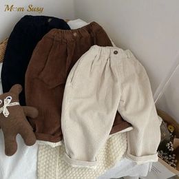 Hose für Babys, Mädchen, Jungen, Cordhose, Fleece-Innenknopf, für Kleinkinder, Cordhose, fest, warm, für den Winter, Babykleidung, 1–7 Jahre, 231113