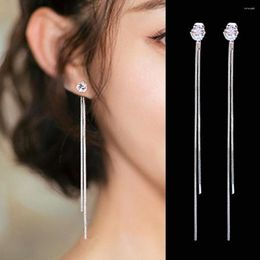 Dangle Earrings 2023 Long Crystal Tassel Gold Color For Women Wedding Drop Earing Fashion Jewelry Gifts