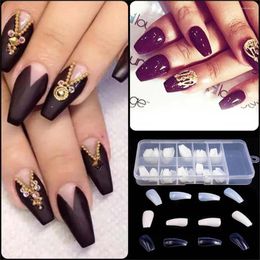 False Nails 100pcs Transparent Press On Coverage Tips Short T-shaped Water Drop Full Sticker For