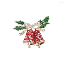 Brooches Christmas Gift Handmade Painting Glaze Bell Brooch Female Bow High-End Businese Suit Accessories Pin