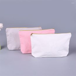 Storage Bags 100Pcs/Lot Large Stand UP Canvas Zipper Pencil Cases Pen Pouch Cotton Cosmetic Bag Makeup Mobile Phone Clutch Organiser