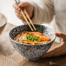 Bowls FANCITY Creative Chinese Retro Ceramic Ajisen Ramen Bowl Household Large-capacity Soup Vegetable European Court Cooki