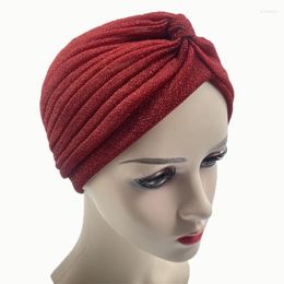 Beanies Beanie/Skull Caps Hats Bonnets For Women Fashionable Golden Bright Silk Toque Sleeve Cap Scarf Muslim Winter 2023Beanie/Skull Wend22