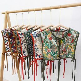 Scarves Women Embroidered Shoulder Scarf Shawl Wrap Floral Shirt Fake Collar Decorative